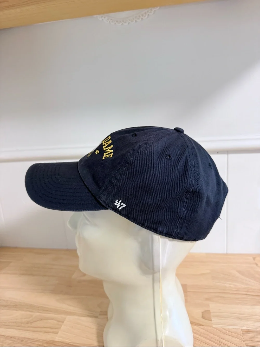 47 Navy Hat Notre Dame 'Irish' Embroidered Logo in Yellow